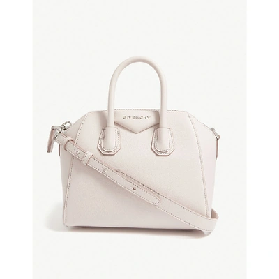 Shop Givenchy Antigona Mini Grained Leather Tote Bag In Pale Pink