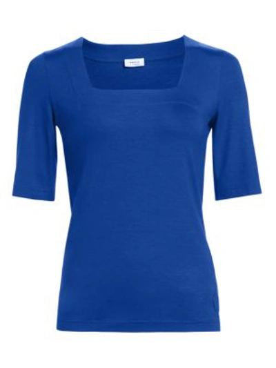 Shop Akris Punto Square Neck Top In Electric Blue