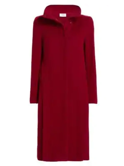 Shop Akris Punto Side Zip Wool & Cashmere Coat In Red