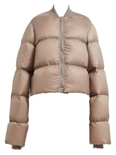 Shop Rick Owens Down-fill Cropped Duvet Jacket In Dust Burnt Pink