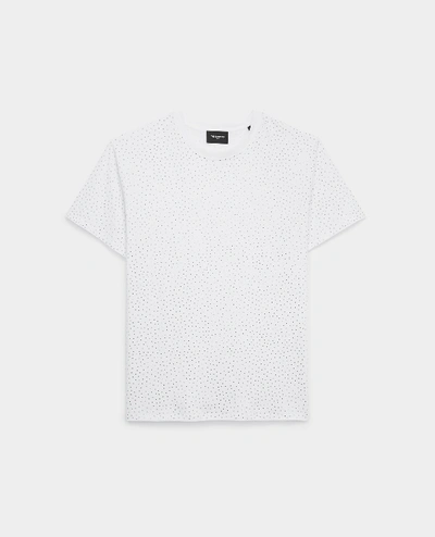 Shop The Kooples Women¿s White Cotton T-shirt With Rhinestones