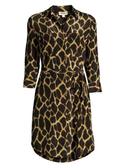 Shop L Agence Stella Silk Safari Dress In Sienna Safari