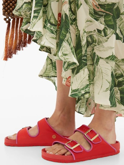 Birkenstock X Il Dolce Far Niente Arizona Fullex Satin Sandals In Red |  ModeSens