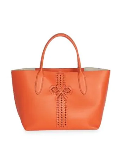 Shop Anya Hindmarch Women's The Neeson Leather Shopper Tote In Clementine