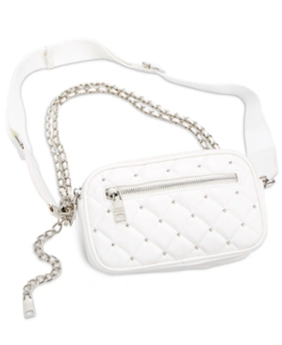 Shop Steve Madden Mood Convertible Belt Bag In White/silver