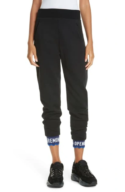 Shop Opening Ceremony Scallop Logo Hem Joggers In Black