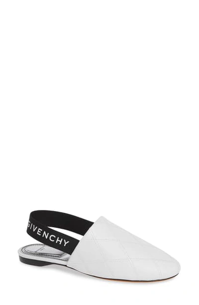 Shop Givenchy Rivington Logo Slingback Flat In White