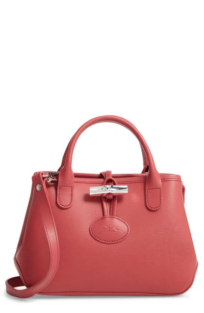 Longchamp 'Small Roseau Leather Crossbody Bag, Pink: Handbags