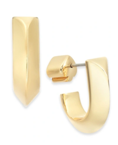 Shop Kate Spade Gold-tone Huggie Hoop Earrings