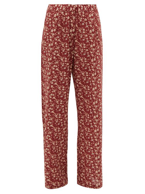 Dodo Bar Or Hattie Floral-Print Wide-Leg Trousers In Red Multi | ModeSens