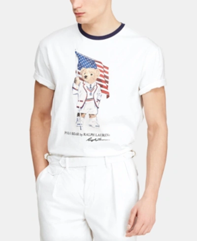 Shop Polo Ralph Lauren Men's Classic-fit Polo Bear T-shirt In White