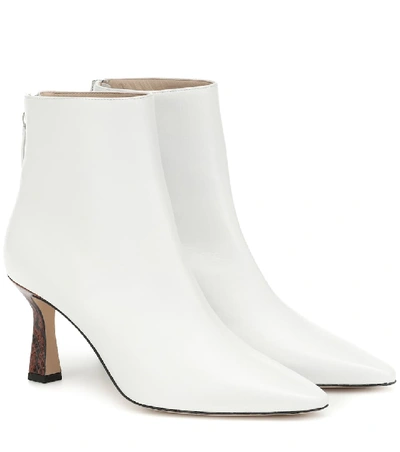 Shop Wandler Lina Leather Ankle Boots In White