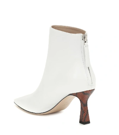 Shop Wandler Lina Leather Ankle Boots In White