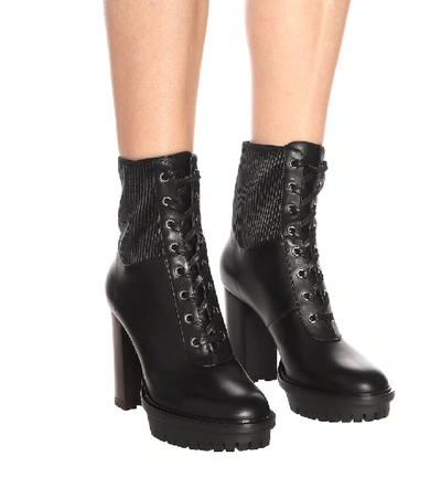 Shop Gianvito Rossi Martis 105 Leather Ankle Boots In Black