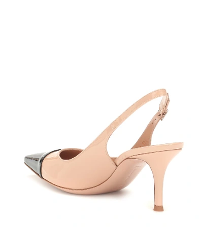 Shop Gianvito Rossi Lucy 70 Leather Slingback Pumps In Neutrals