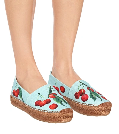 Shop Dolce & Gabbana Cherry Printed Espadrilles In Multicoloured