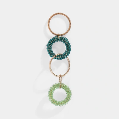 Shop Jacquemus | Les Boucles Riviera Earrings In Brass And Green Swarovski Crystals