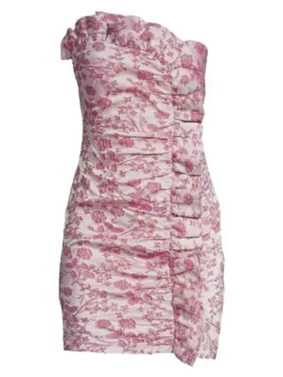Shop Likely Lora Floral Ruffle Mini Dress In Pink