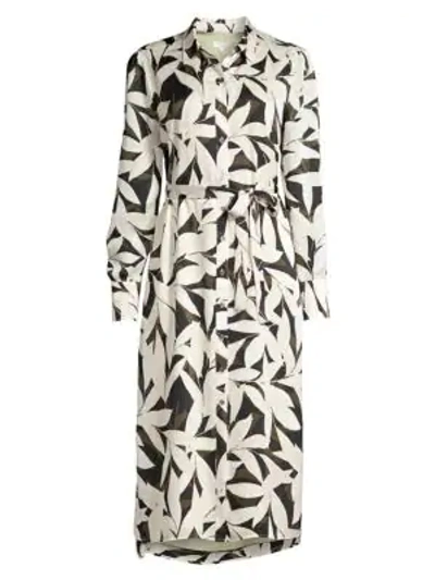 Shop Equipment Rosalee Palm Print Shirtdress In True Black Multi