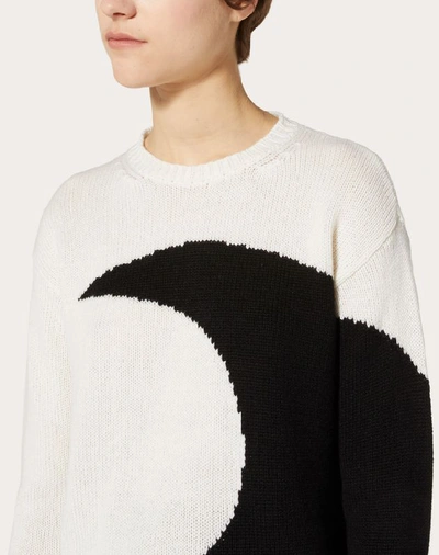 Shop Valentino Cashmere Inlay Sweater In Ivory