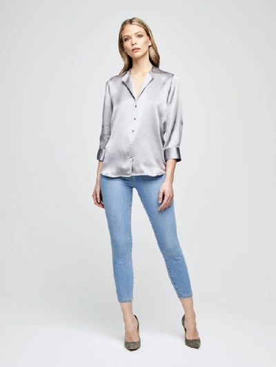 Shop L Agence Aoki Blouse In Pearl Grey