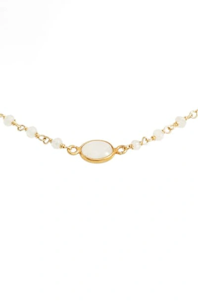 Shop Ela Rae Libi Semiprecious Stone Collar Necklace In Moonstone