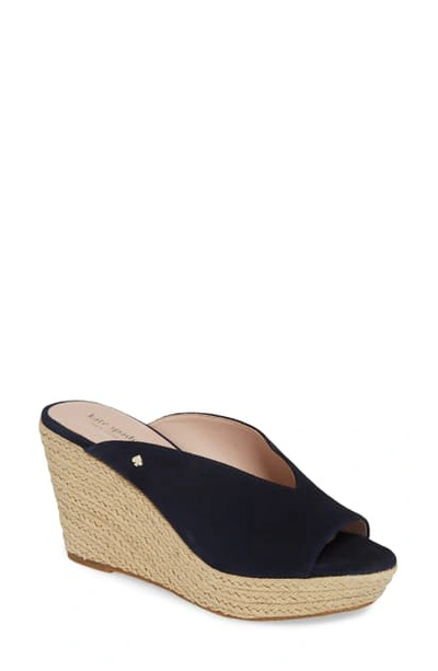 Shop Kate Spade Thea Wedge Espadrille Mule In Navy