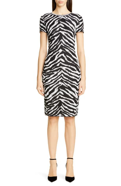 coast belle mono jacquard dress
