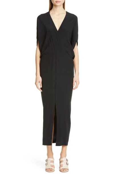 Shop Zero + Maria Cornejo Aki Stretch Silk Charmeuse Midi Dress In Black