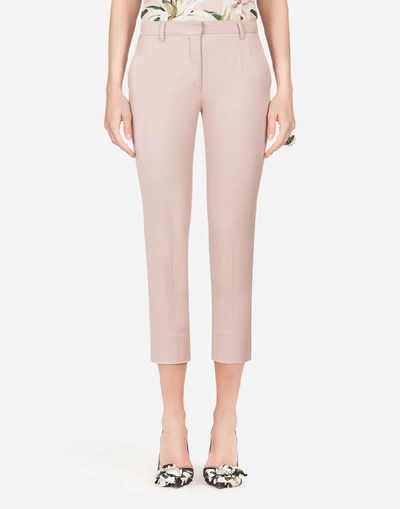 Shop Dolce & Gabbana Low-rise Gabardine Pants In Pink