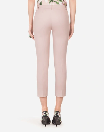 Shop Dolce & Gabbana Low-rise Gabardine Pants In Pink
