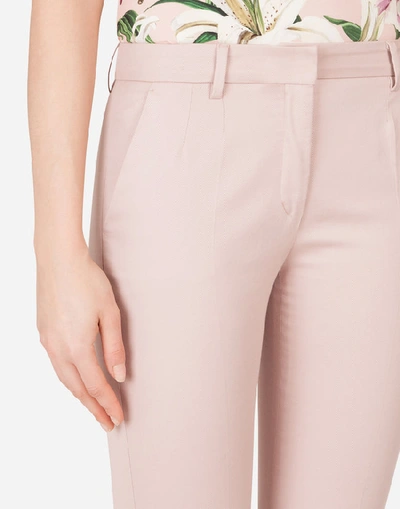 Shop Dolce & Gabbana Low-rise Gabardine Pants In Pink