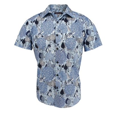 Shop Lords Of Harlech Scott Shirt In Dragonfly Trees Blue