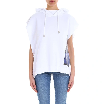 Shop Dsquared2 Graphic Print Sleeveless Hoodie In White