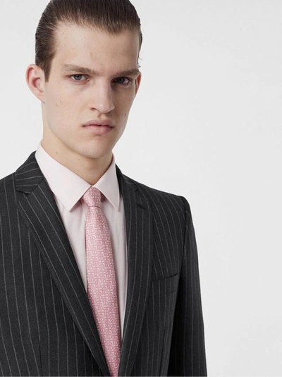 Shop Burberry English Fit Pinstriped Wool Suit In Mid Grey Melange