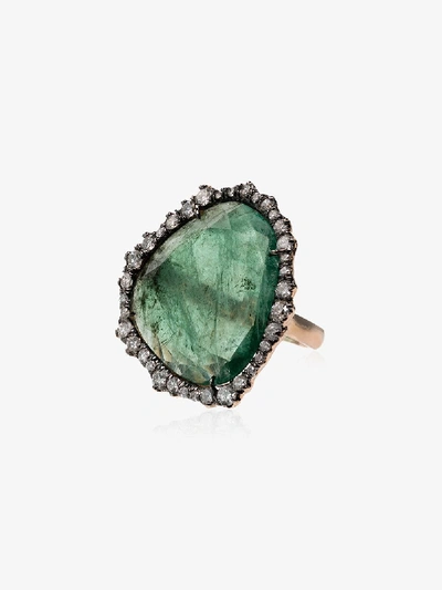 Shop Kimberly Mcdonald 18k Gold Emerald Slice Diamond Ring