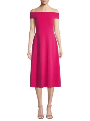 calvin klein pink off the shoulder dress