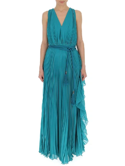 Shop Max Mara Pleated V In Blue