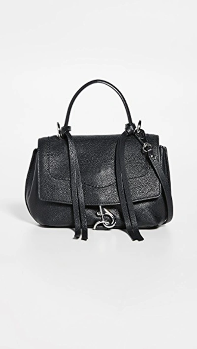 Shop Rebecca Minkoff Stella Mini Flap Satchel In Black