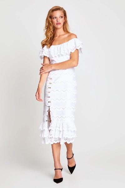 Shop Alice Mccall Ziggy Midi Dress In White