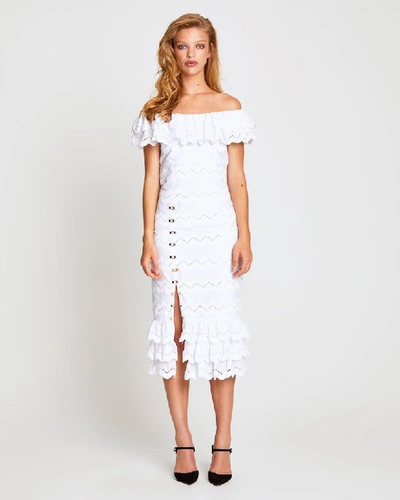 Shop Alice Mccall Ziggy Midi Dress In White