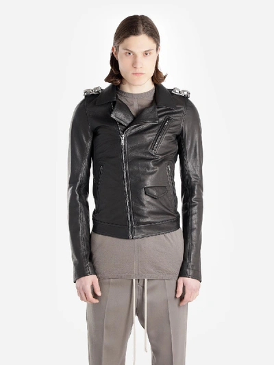 Shop Rick Owens Leather Jackets In Black