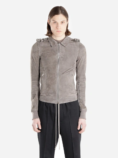 Shop Rick Owens Leather Jackets In Grey