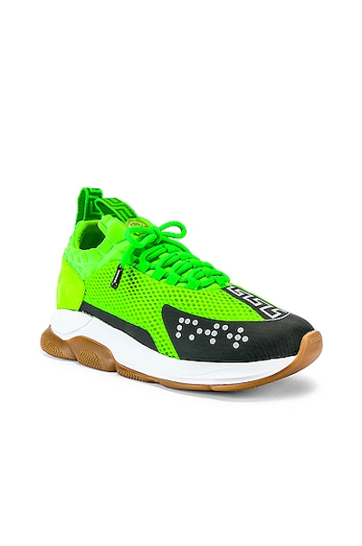 Shop Versace Sport Sneakers In Green In Lime & Black