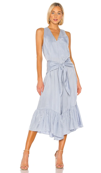 Shop Tibi Cami Ruffle Jumpsuit In Blue. In Blue Grey