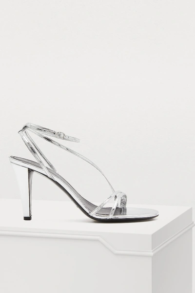 Shop Isabel Marant Arora Heeled Sandals In Silver