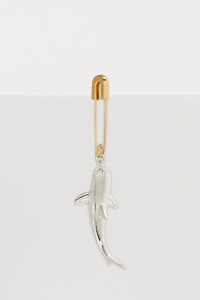 Shop Ambush Shark Mono Earring In Silver