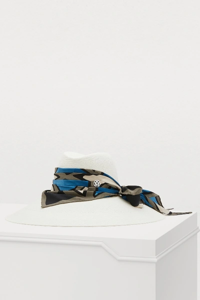 Shop Maison Michel Big Kate Hat In White/multi