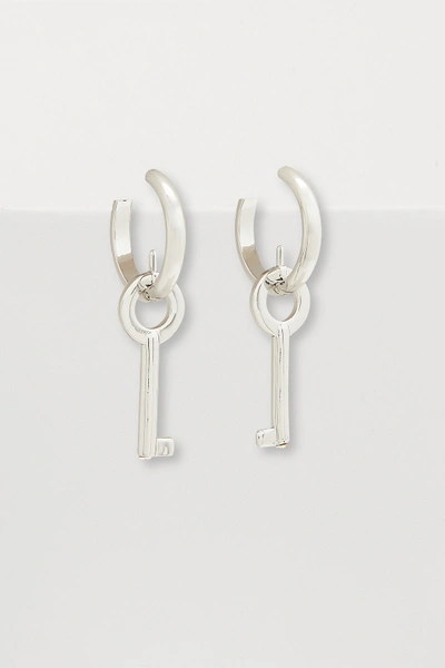 Shop Marc Jacobs Key Ring Mini Earrings In Silver