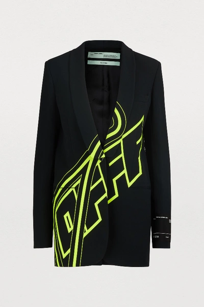 Shop Off-white Off Smoking Jacket In Black Fluo